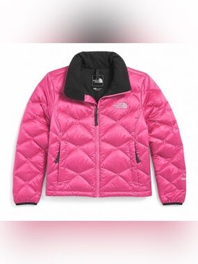 NWOT The North Face Barbie Pink Goose Down Puffer Ski Jacket XS Chevron Quilted